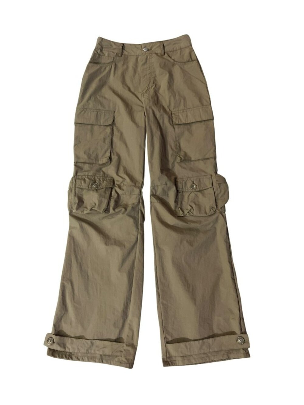 Forever 21 Cargo Pants Women's Small Dark Tan Belted Hem Nylon Blend Used - Picture 3 of 15